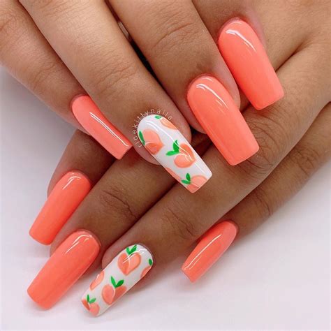 peach summer nails